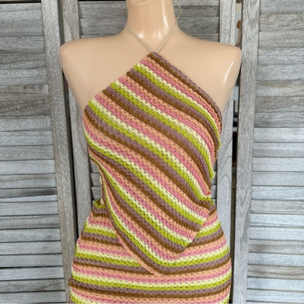 DAYDREAM STRIPED KNIT HALTER AND MINI SKIRT SET - Picture 3 of 9